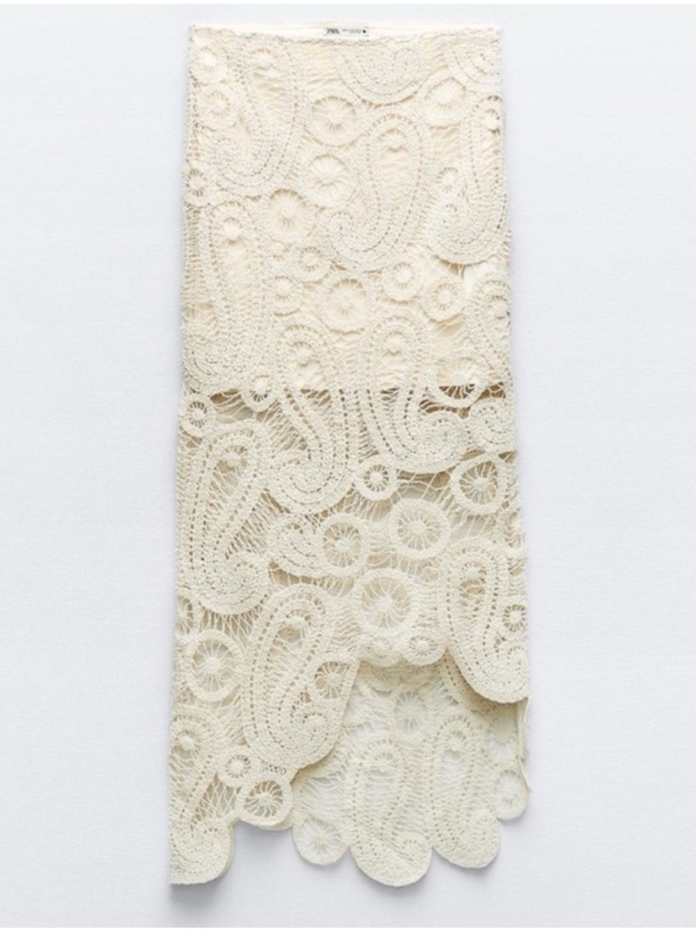 ZARA Set Ecru Cream Crochet Lace Top & Skirt - Picture 8 of 14